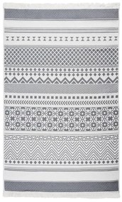 vidaXL Tapete 120x180 cm algodão cinzento e branco