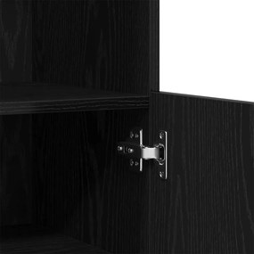 Sideboard vidaXL com luzes LED Carvalho Preto 60x37x100 cm