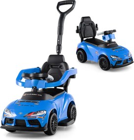 Carro andarilho para bebés, brinquedo andador 3 em 1 com sons e música, com corrimão, alça de empurrar e pedal, capacidade de carga de 20 kg, para ida