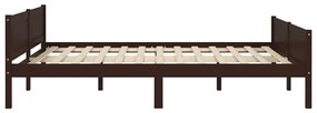 Estrutura de cama 160x200 cm pinho maciço castanho-escuro