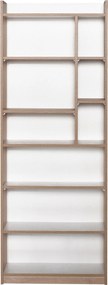 Estante Liva — 63x26x176 cm — Design Moderno em Carvalho Sonomo e Bran