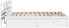Estrutura cama c/ cabeceira 135x190 cm pinho maciço branco