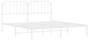 Estrutura de cama com cabeceira 160x200 cm metal branco