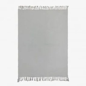 Manta Xadrez De Chiffon De Algodão (185x125 Cm) Eloi Cinzento Glaciar - Sklum