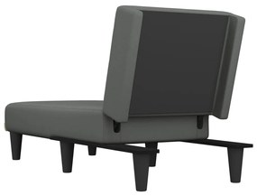 Chaise longue tecido cinzento-escuro