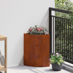 vidaXL Vaso de Canto Ferro Enferrujado 30 x 30 x 50 cm Aço corten