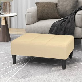 vidaXL Apoio de pés 78x56x32 cm veludo cor creme