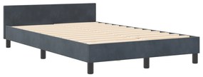 Cama vidaXL Cinza Escuro 120x190 cm Veludo