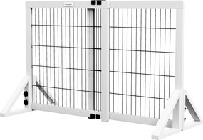 Barreira de segurança para cães 63-106 (C) x 44 (L) x 67 (A) cm barreira de proteção com 2 painéis, largura ajustável de 63 a 106 cm, em madeira e aço
