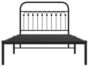Estrutura de cama com cabeceira 107x203 cm metal preto