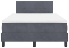 Cama Box com Colchão e LED Cinza Escuro 120x190 cm Veludo