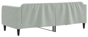 Sofá-cama 90x200 cm veludo cinzento-claro