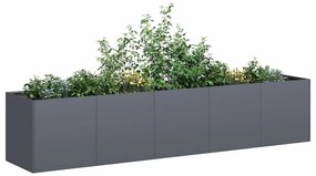 Vaso floreira 200x40x40 cm aço laminado a frio antracite