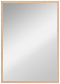 HOMCOM Espelho de Parede Decorativo 50x70 cm Espelho Retangular Espelho de Sala com 4 Ganchos Metálicos Estilo Moderno Madeira
