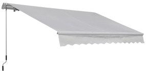 Outsunny Toldo Manual Alumínio Branco 3,5x2,5m Manivela Impermeável Proteção Solar UV Varanda Pátio | Aosom Portugal