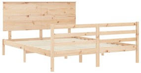 Estrutura de cama King Size com cabeceira madeira maciça