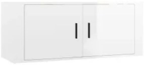 3 pcs conjunto móveis de TV madeira processada branco brilhante