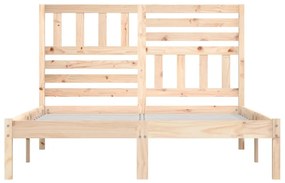 Estrutura de cama de casal 135x190 cm pinho maciço