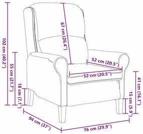 Cadeira de Braço Taupe 52 cm em microfibra