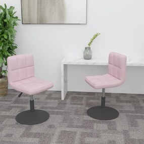 vidaXL Cadeiras de jantar giratórias 2 pcs veludo rosa