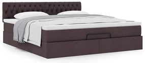 Estrutura de cama otomana com colchão 180x200cm castanho escuro