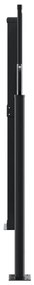 Toldo lateral retrátil 140x1000 cm preto