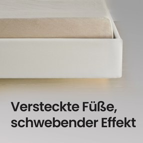 Estrutura de cama 160 x 200 cm (COLCHÃO NÃO INCLUIDO) com iluminação LED e estação de carregamento Branco