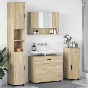vidaXL Conjunto de Móveis para Banheiro 4 pcs Carvalho sonoma