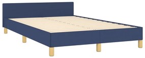 Estrutura de cama sem colchão 120x190 cm tecido azul