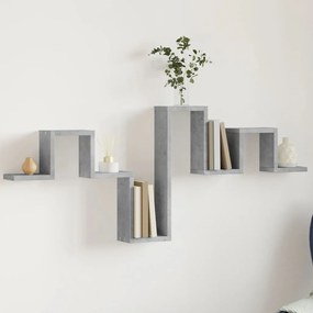 Estante de parede 104,5x10x43cm derivados madeira cinza cimento