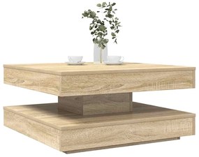 Mesa de centro rotativa a 360graus 70x70x34,5cm carvalho sonoma