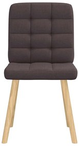 Cadeiras de jantar 4 pcs tecido castanho-escuro