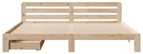 Cama sem colchão 200x200 cm madeira de pinho maciça