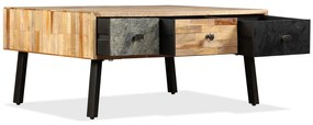 Mesa de centro teca maciça reciclada 90x65x40 cm