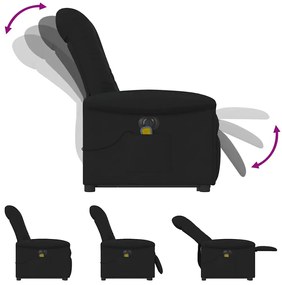 Poltrona elétrica elevatória massagens tecido preto