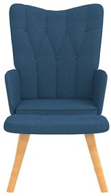 Cadeira de descanso com banco tecido azul