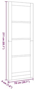 Porta Interna "ORKDAL" 78x211x4 cm de Madeira Sólida de Pinheiro