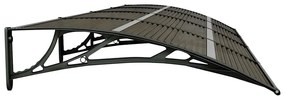 Toldo para porta 350x100 cm policarbonato preto