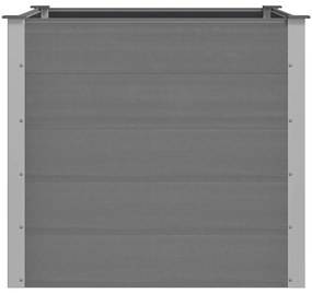 Canteiro elevado para jardim WPC 100x100x91 cm cinzento