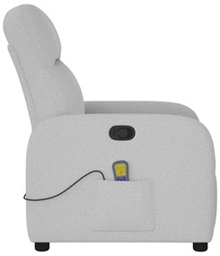 Cadeira de massagem reclinável tecido cinzento
