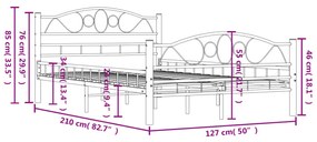 Estrutura de cama 120x200 cm aço preto