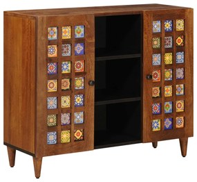 vidaXL Buffet Nogueira 90 x 33,5 x 75 cm Madeira de manga maciça