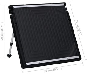 Painel de aquecimento solar para piscina 75x75 cm