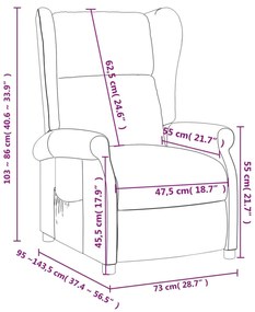 Poltrona reclinável tecido cinzento-acastanhado