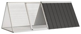vidaXL Gaiola p/ coelhos 201,5x80,5x71 cm aço galvanizado antracite
