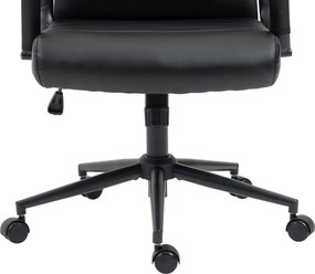 Cadeira de escritório Columbus em couro sintético Preta