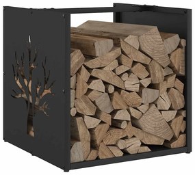 Suporte para lenha 40x40x40 cm aço laminado a frio preto
