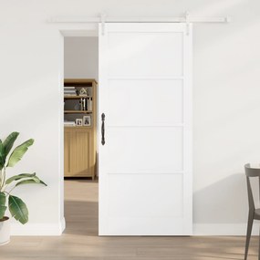 Porta Deslizante vidaXL com Conjunto de Ferragens Brancas 93x211 cm Ma