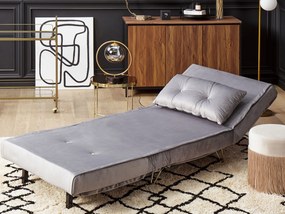 Conjunto de sofás-cama com 3 lugares em veludo cinzento VESTFOLD Beliani