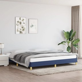 Estrutura de cama sem colchão 200x200 cm tecido azul